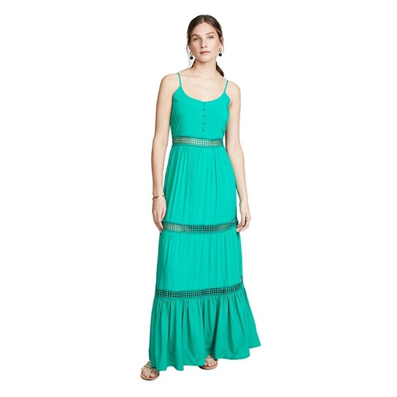 green emerald velvet dress Brigitte Brianna La La Maxi Dress main image 1